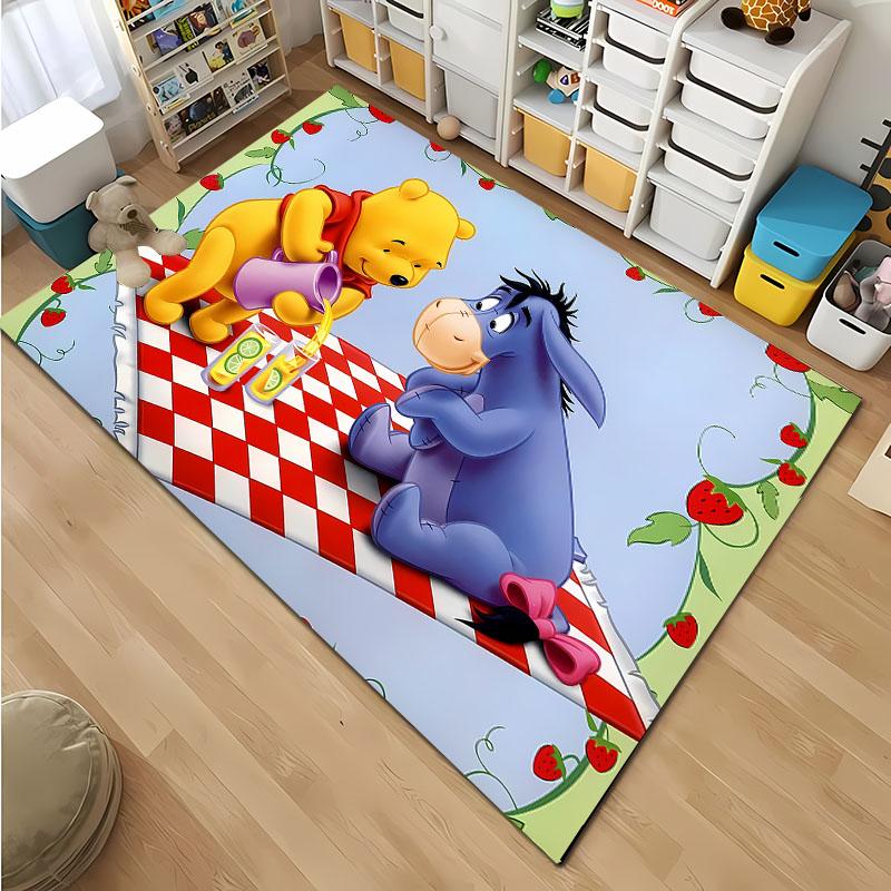 Multi-Size Cartoon Winnie The Pooh Carpet, Living Room Bedroom Kid's Room Sofa Mat,Doormat Floor Anti-slip Rug Next Day Shipping