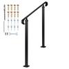 Handrails for Outdoor Steps, 2-3 Step Adjustable Height, Carbon Steel Transitional Handrail with Installation Kit, Exterior Hand Railing for Steps,