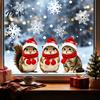 Winter Window Decorations Christmas Static Stickers, Snowflake Cat Squirrel Decals, Removable Glass Stickers for Parties Waterproof PVC Bedroom