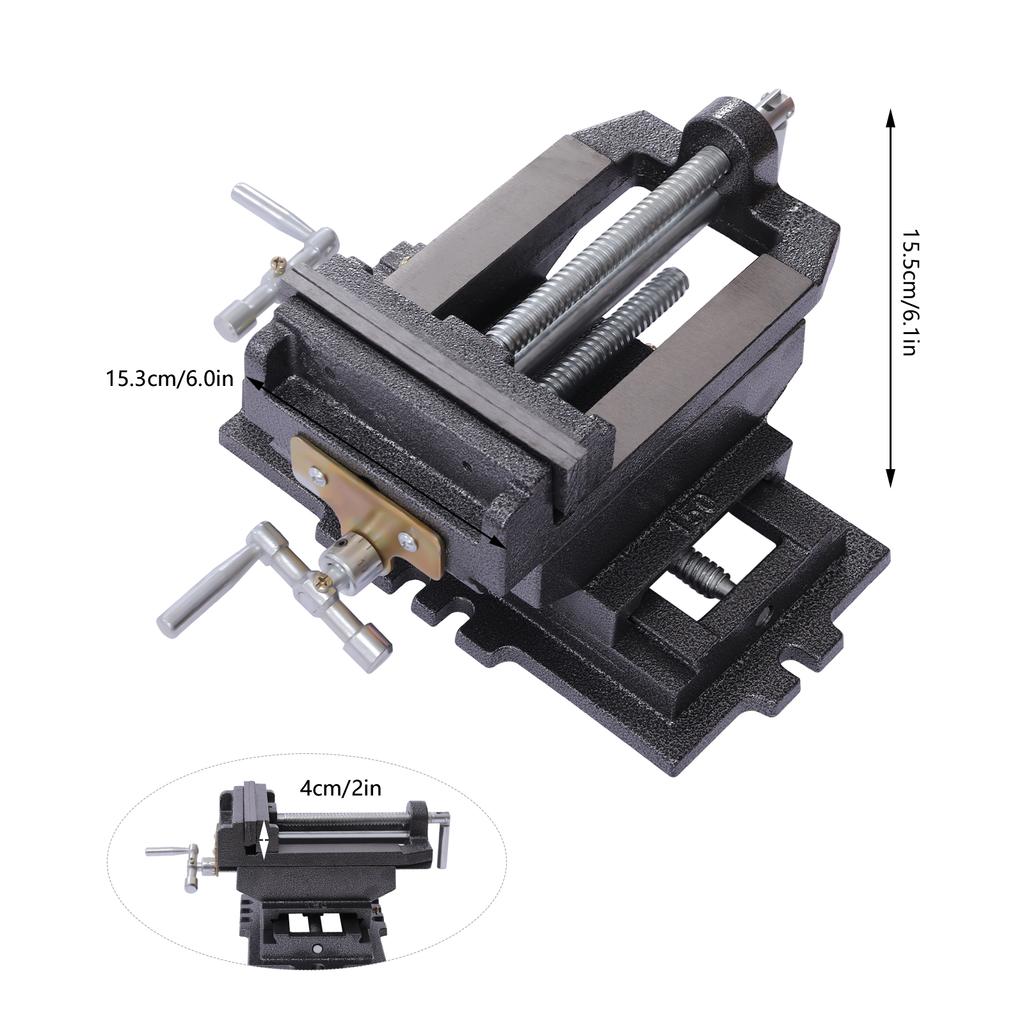 Heavy Duty 6" Mill Vise, High Hardness Steel Jaw, Cast Iron Drill Press Clamp Vice with Scale for CNC, Metalworking, Woodworking