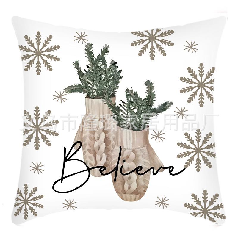 New Christmas Pillow Cover Home Pillow Cushion Sofa Cushion Linen Printed Sofa Cushion Cover