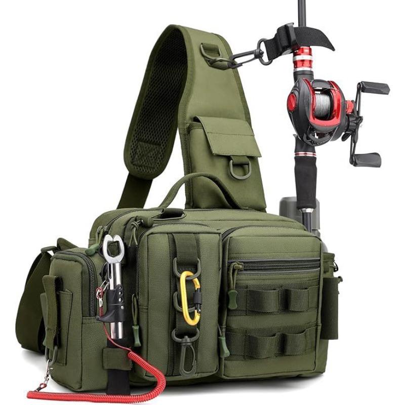 New Model Multi-functional Lure Backpack, Large Waist Bag, Tactical Cross-body Bag for Fishing, Fishing Rod Bag, Outdoor Bag