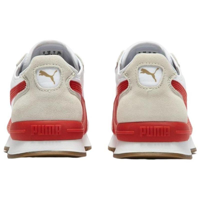 PUMA R78 Wind Nylon Unisex Leather Stylish Versatile Low Top Lifestyle Shoes White Red 392901-05