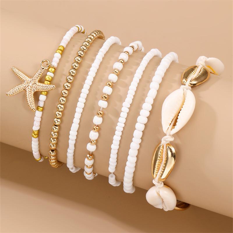 Bohemian Style Multilayer Glass Shell Jewelry Set For Women Gift