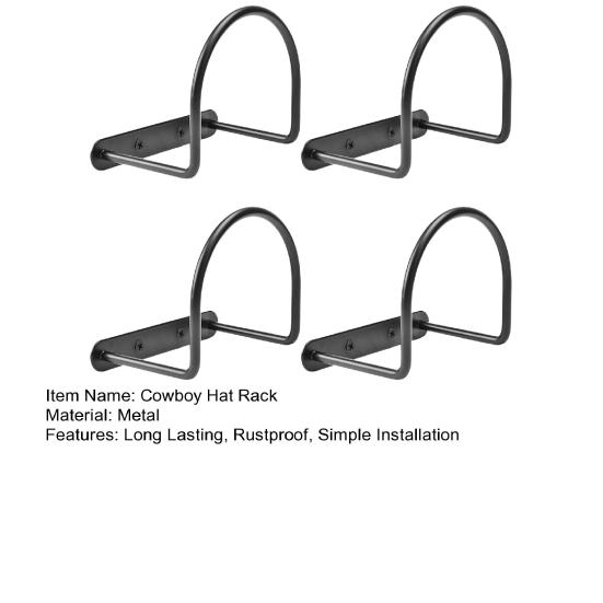 Wall Mount Cowboy Hat Rack Semicircular Design Simple Installation Baseball Hat Hook Wide Brim Cap Display Rack