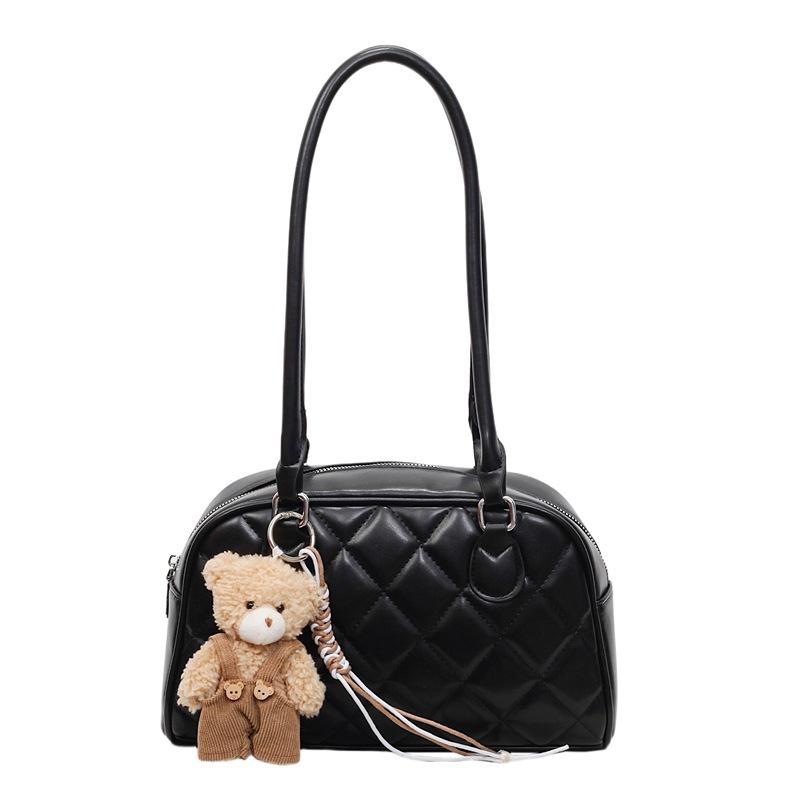 

Premium Rhombus Shoulder Bag Women s Niche Simple Fashion Handbag Commuter Large Capacity Tote Bag Pillow Bag чёрный