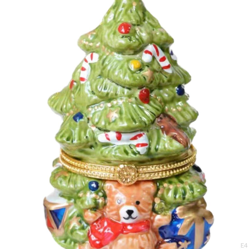Christmas Tree Jewelry Box Trinket Desk Decor Keepsake Organizer Display for Valentine's Day