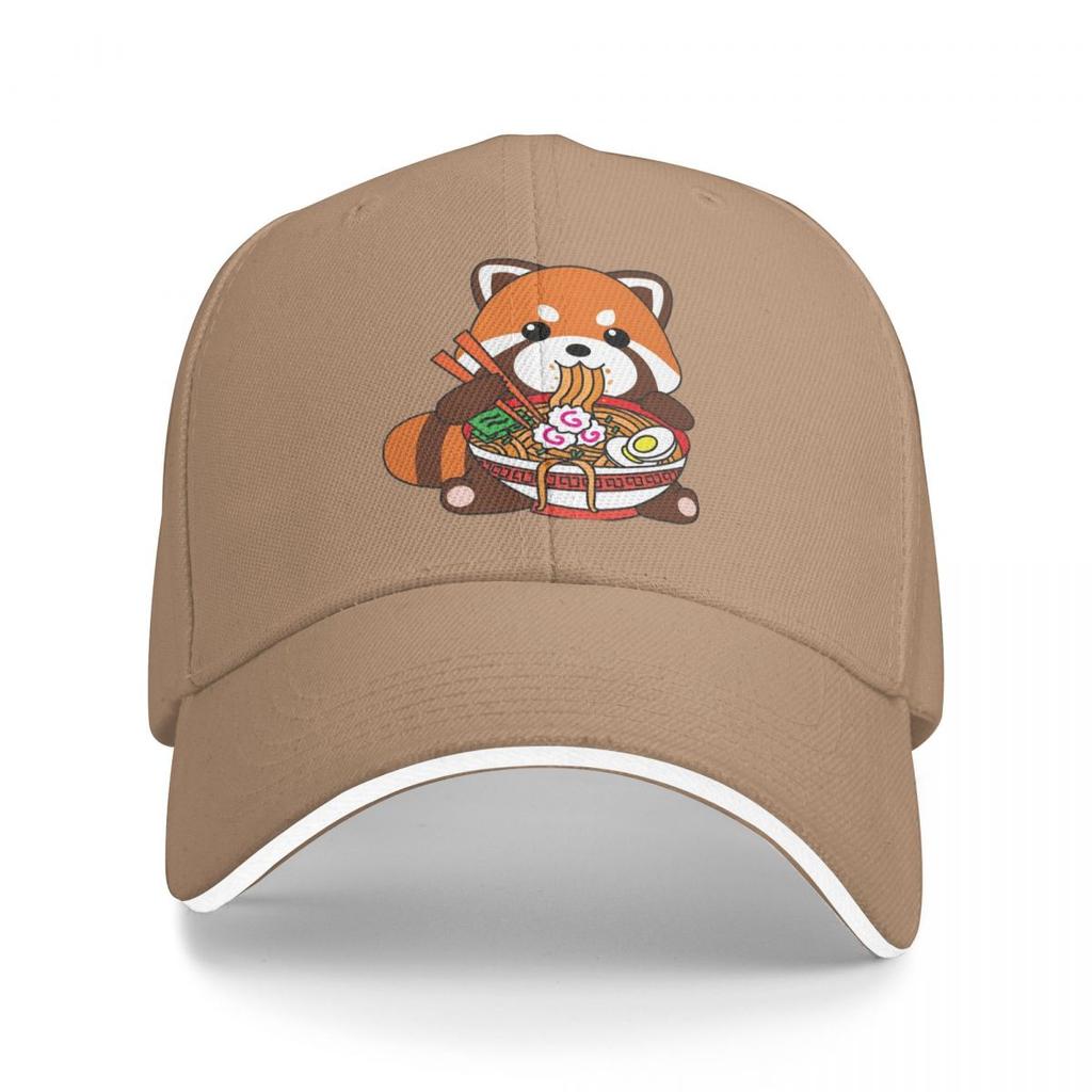 Baseball Caps Kawaii Red Panda Eating RaUnisex Noodles Fans Support Customized Unisex Women Casual Summer Hats