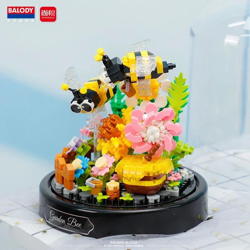 Mini Blocks Simulation Flowers Building Bricks Eternal Plant Preserved Fresh Rose Artificial Sakura Adult Toy Gift Girl Present