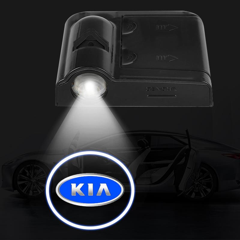 2Pcs Fashion Car Door Emblem Light LED Welcome Lamp Wireless Laser Projector For KIA K5 K9 Sorento Ceed Sportage Carnival Stinger Forte Niro Cadenza