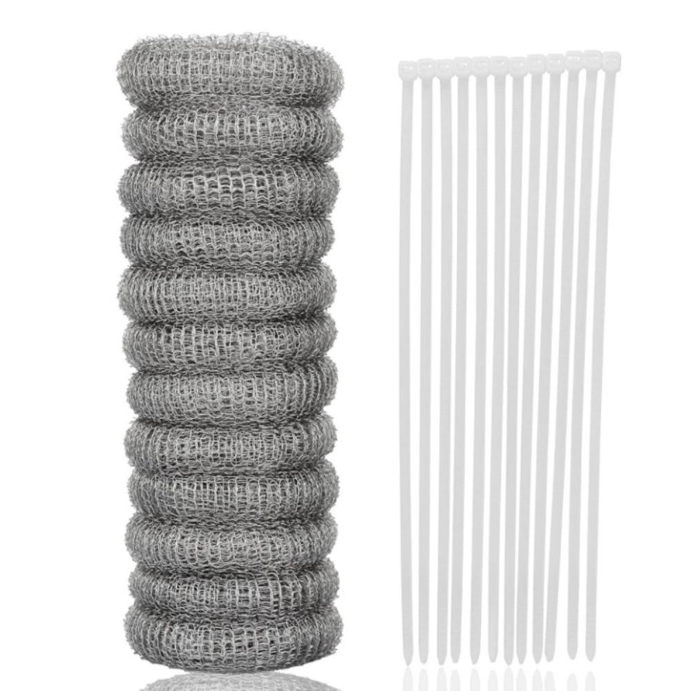 

12Pcs/Set Stainless Steel Drain Hose Lint Traps Mesh Multifunctional Lint Catcher with Cable Ties Easy Installation 12pcs