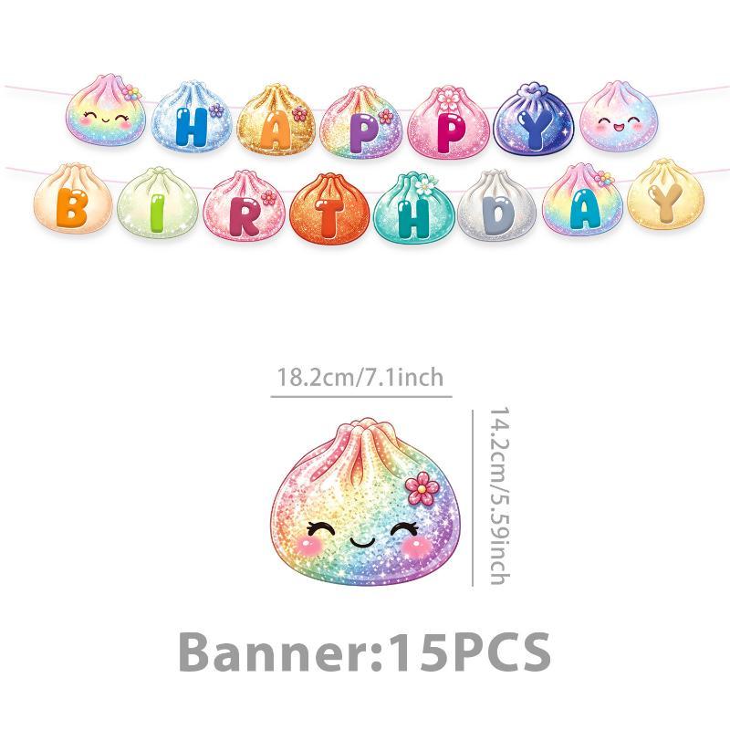 Geburtstagsparty Dekorationen Set Knödel Banner Kulisse Kuchenaufsätze Hängende Spiralen Stressabbau Motto Party Zubehör