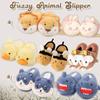 Cute cartoon cotton slippers female winter student home non-slip thick-soled warm plush bag head confinement shoes