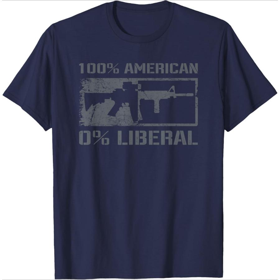 

American Liberal 2nd Amendment AR15 Rifle Funny Gun design100 cotton summer Oneck short sleeve printed mens Tshirt 4XL