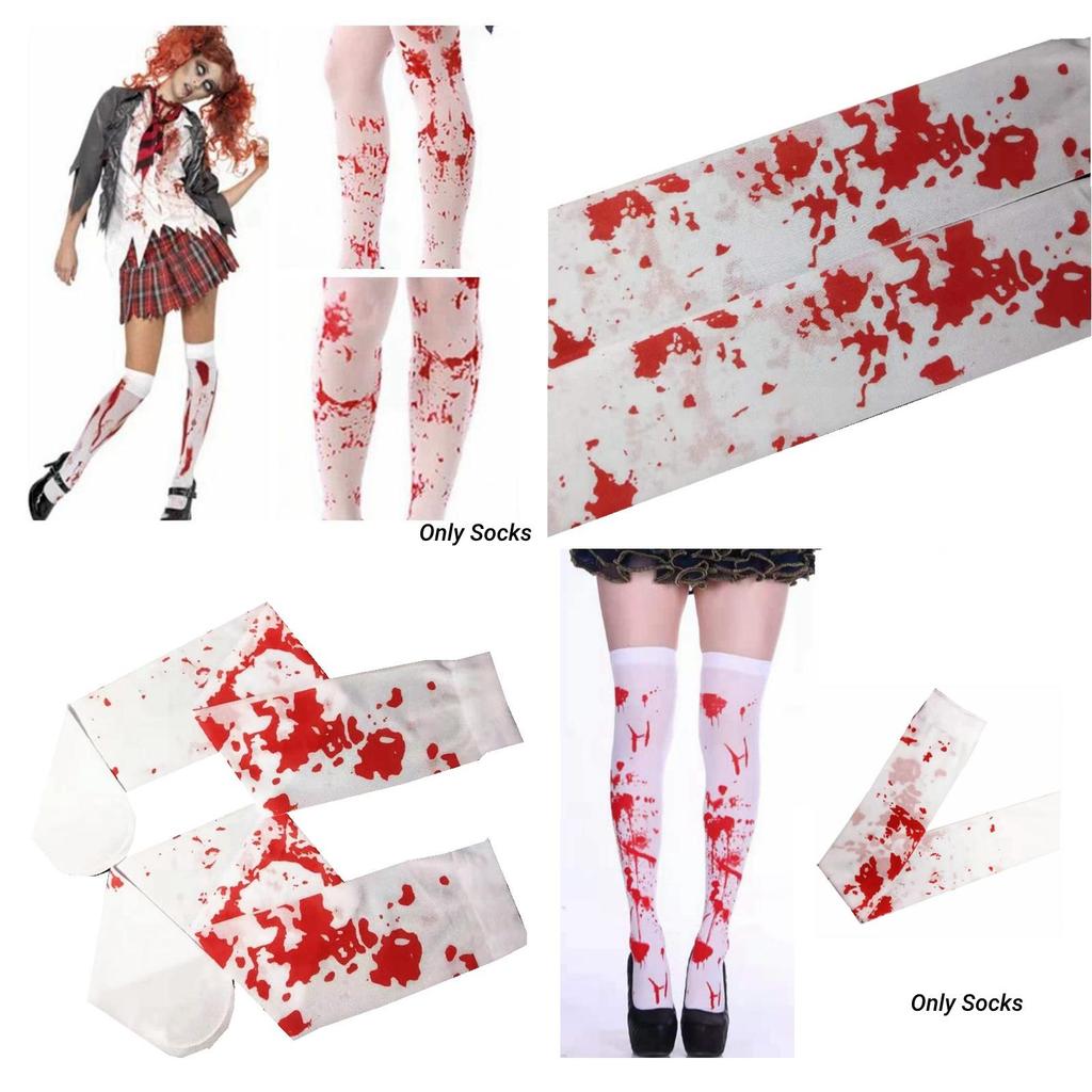 Halloween Blood Stockings For Costume Party Nurse Zombie Bloody Silk Stockings