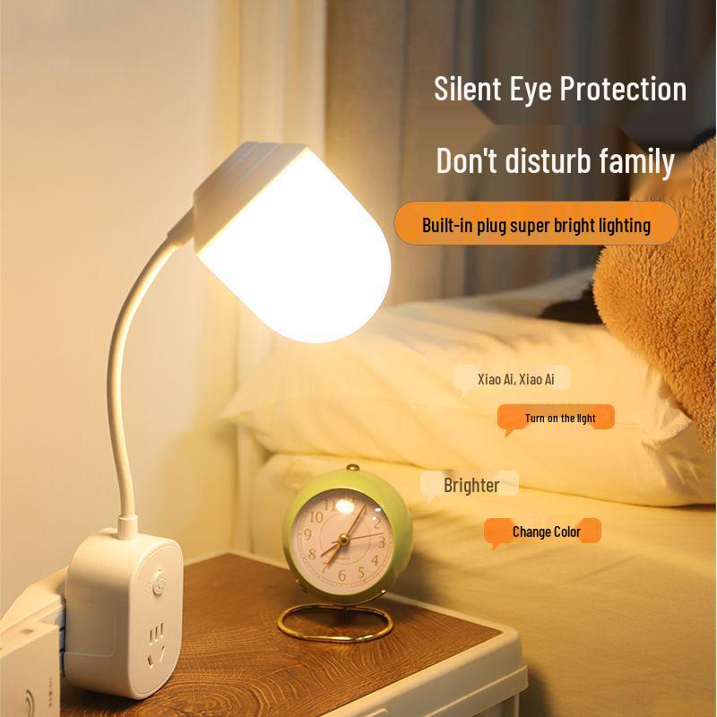 Smart Voice-Control Night Light Plug-in for Bedside - Soft, Warm Milk Glow