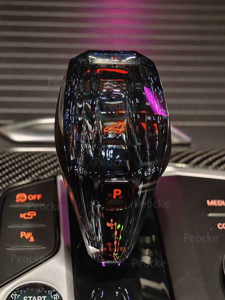 Crystal Gear Shift Knob with Orange Light For BMW G20 G29 G26 G28 G22 G12 X7 G07 X3 G01 X4 G02 X5 G05 iX3 G08 Gearbox Lever Head