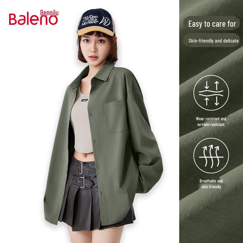 

Baleno Unisex Breathable Casual Loose-Fit Shirt M