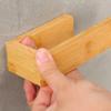 Durable Adhesive Bamboo Wooden Towel Rack Waterproof Wall-Mounted No Drill Shelf Toilet Storage Towel Shelf Bathroom