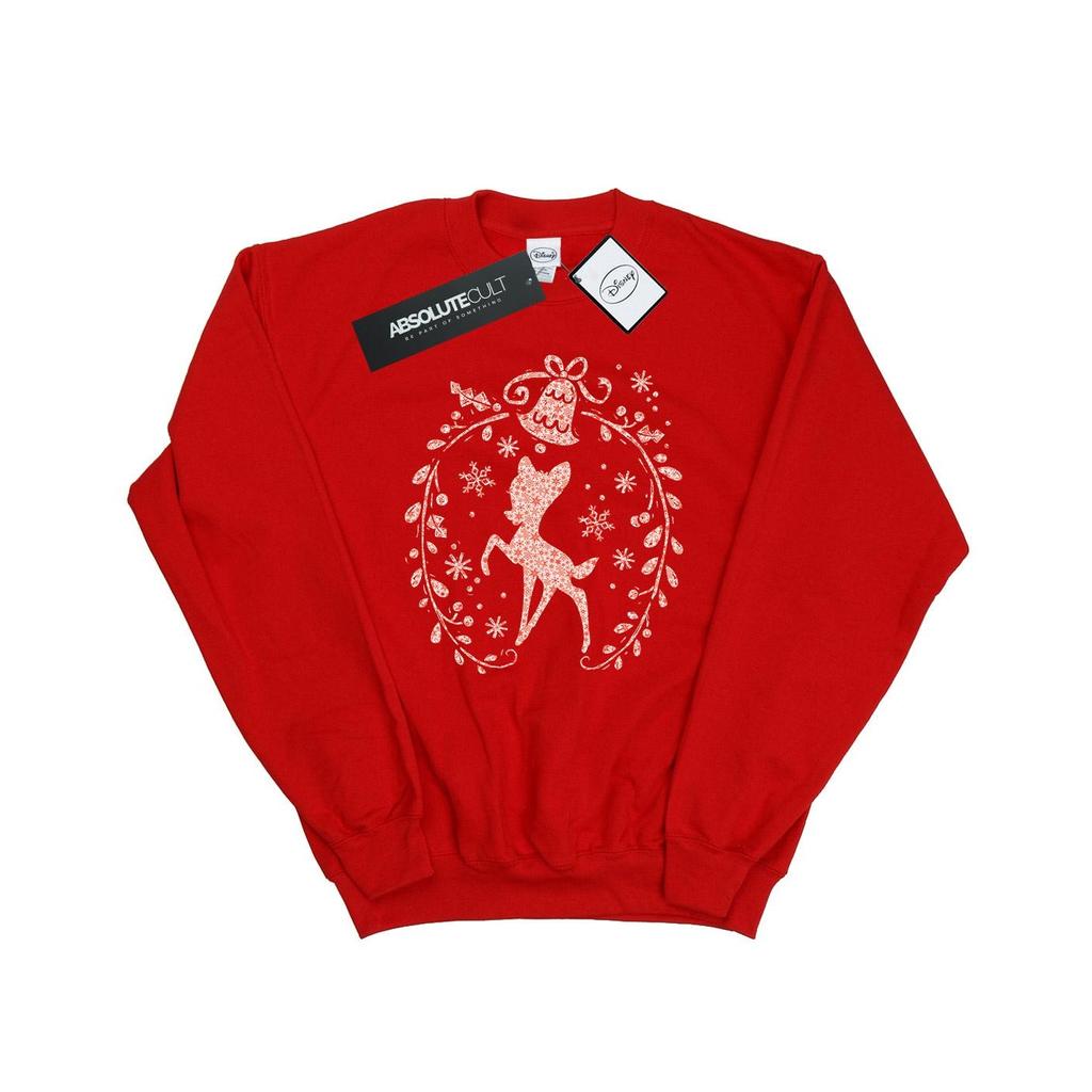 Disney Herren-Sweatshirt mit Bambi-Weihnachtskranz