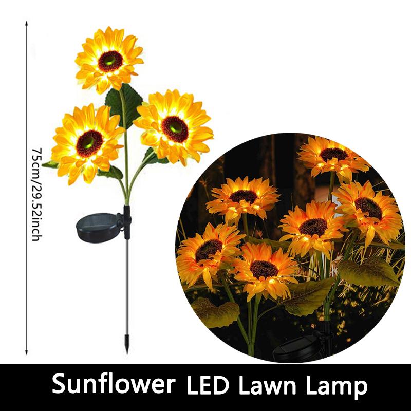 LED Outdoor Solar Lamp Simulated Eternal Flower Snow Lotus Lawn Lamp Garden Summer Camping Party Landscape  Lighting Decoration