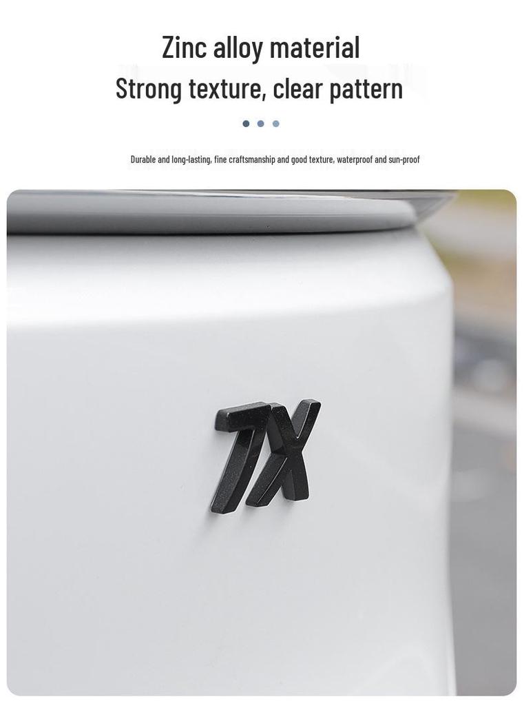 Zeekr 7X Blackened Metal Rear Tail Logo Sticker for 25-26 Models - Black Warrior Edition