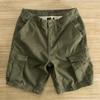Heren Trendy Retro Losse Rechte Werkshorts met Meerdere Zakken voor de Zomer