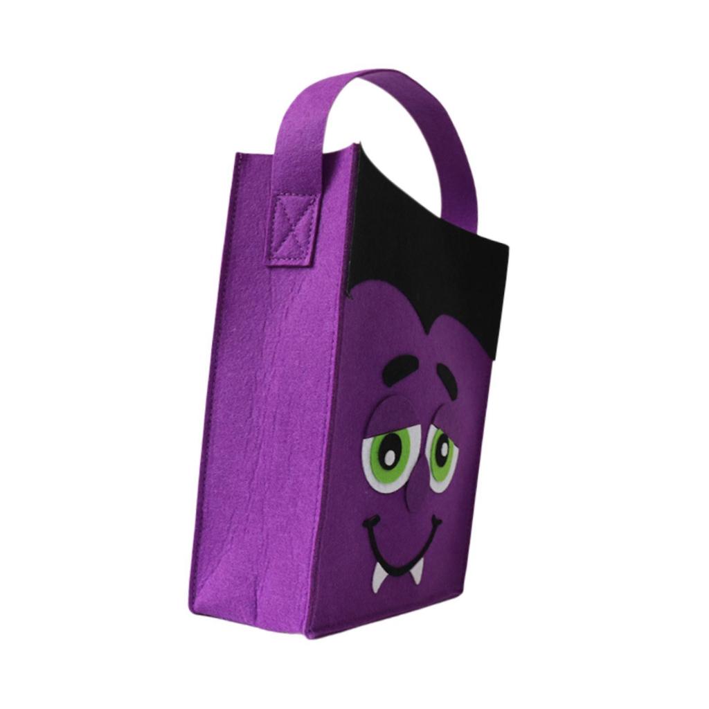 Halloween Trick or Treat Bag Felt Tote Bag Reusable Portable Gift Bag for Kids