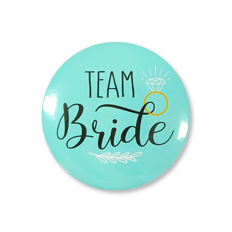 Team Bride Tinplate Badge for Bachelorette Party - 58mm Festive Decoration