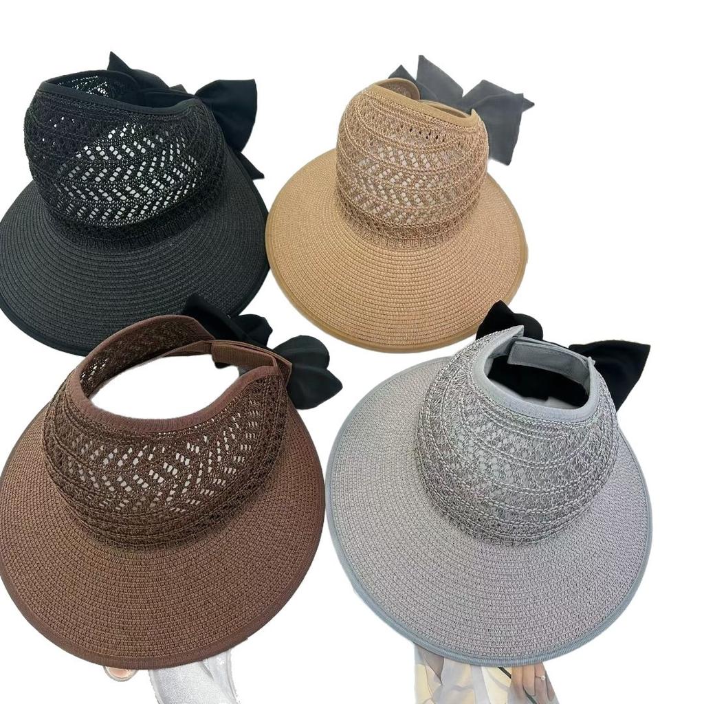Hat Female Summer Sweet Cute Bow Beach Hat Big Brim Sun Protection Sun Hat Temperament Elegant Sun Hat