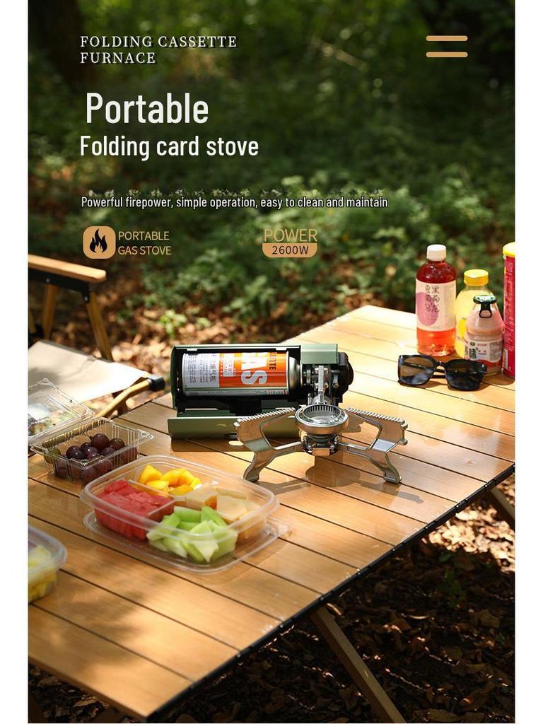Compact Outdoor Folding Gas Stove for Camping, Hot Pot, Tea, and Magnetic Stove Cooking.