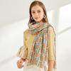 Korean Style Color-Matched Cotton & Linen Scarf for Women - Autumn/Winter Shawl & Lightweight Beach Towel