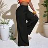 Women's High Color Wide Leg Pants with Elastic Waistband for Casual Everyday Wear