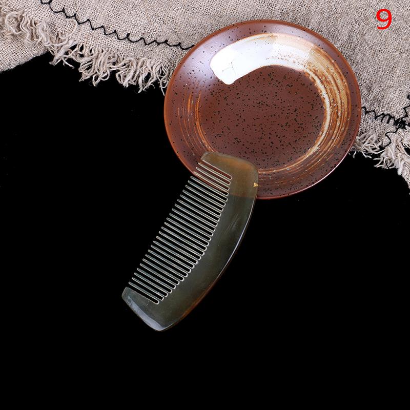 1*Natural Amber Ox Horn Comb Hair No Static Health Care Brush Hairdressing Comb