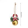 Christmas Metal Bell Ornaments Bowknot Red Berry Pine Needle Hanging Bells Xmas Tree Pendants for Holiday Party Decor Supplies