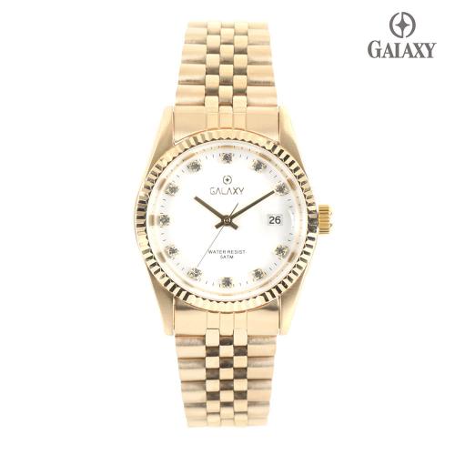 [GALAXY] GALAXY 5 ATM Couple Men's Metal Wristwatch QT7013MD