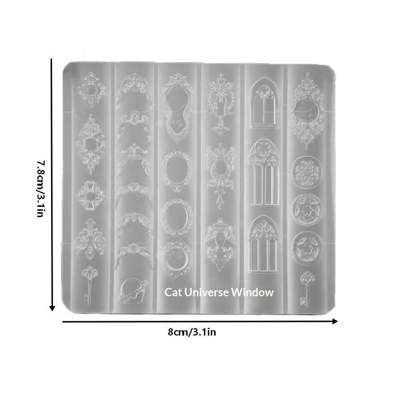 

NEW 3D Silicone Nail Art Mold European Style Retro Patterns Candlestick Candle Design Decor DIY Transparent Manicure Template