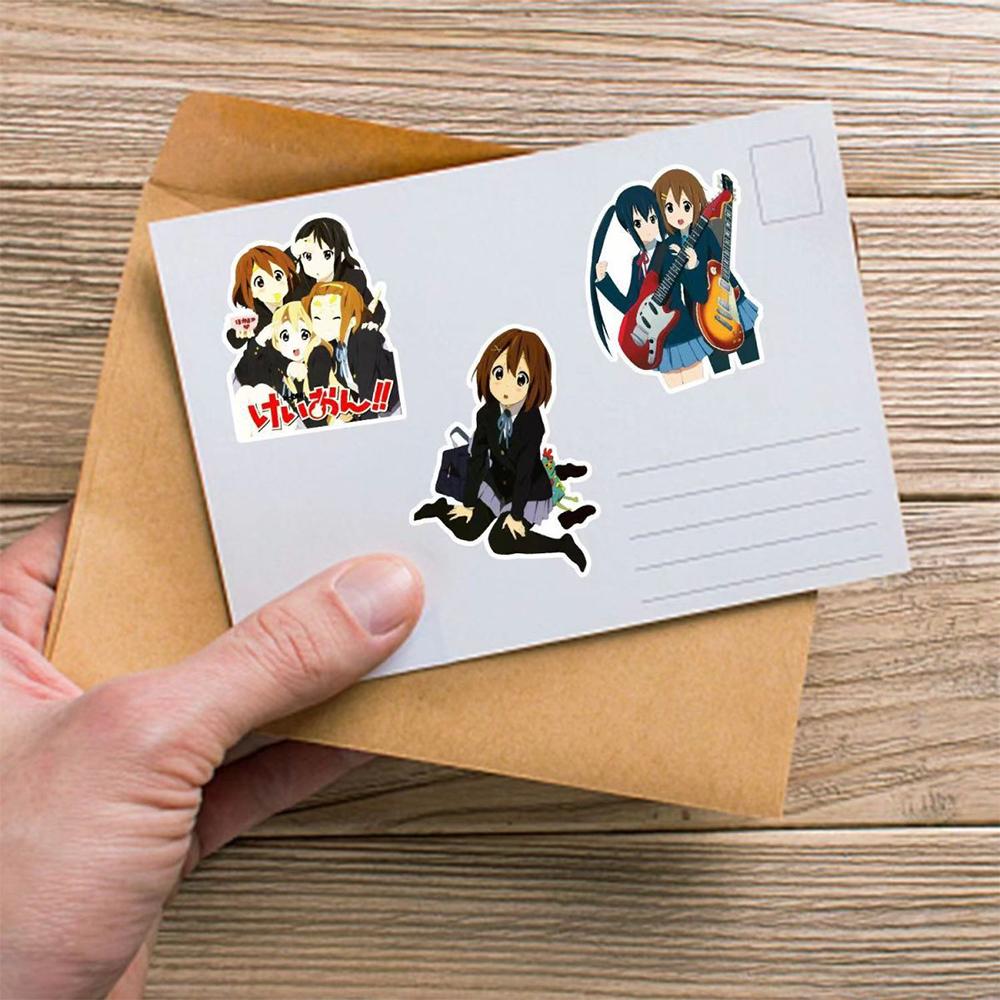 103050pcs KONAnime Music Girl Stickers Cute Hirasawa Yui Cartoon Decals Water Bottle Guitar Phone Laptop Sticker Decoration