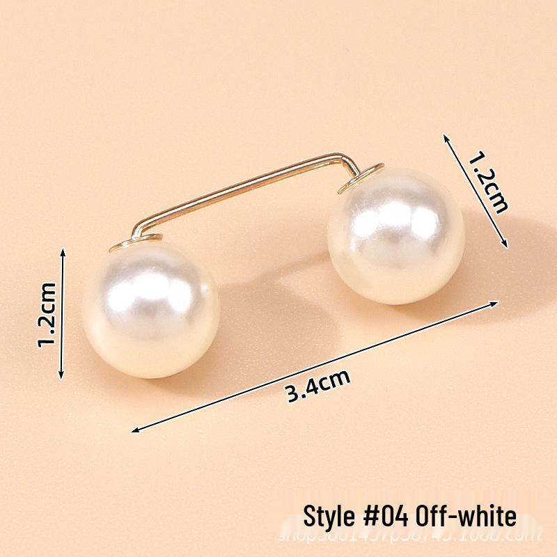 Classic Minimalist Pearl Pin Brooch – Invisible Anti-Exposure Waist-Gathering Accessory