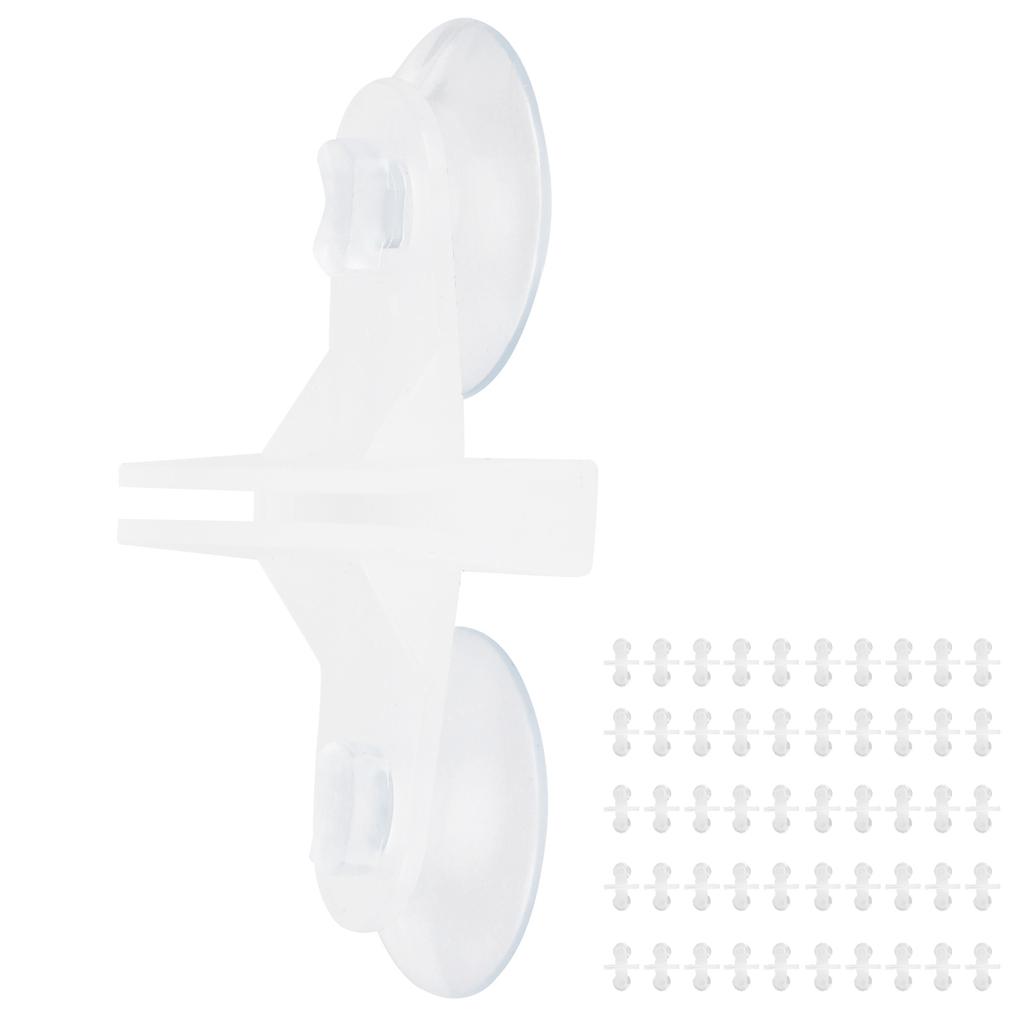 50Pcs Plastic Aquarium Isolation Plate Fish Tank Divider Suction Cup Clip Divider Holders50Pcs White