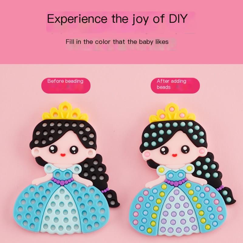 DIY Handmade Beads Pen Set Creative Princess Rainbow Bow Sticker Production Girls Toy Kit for Kids Gift