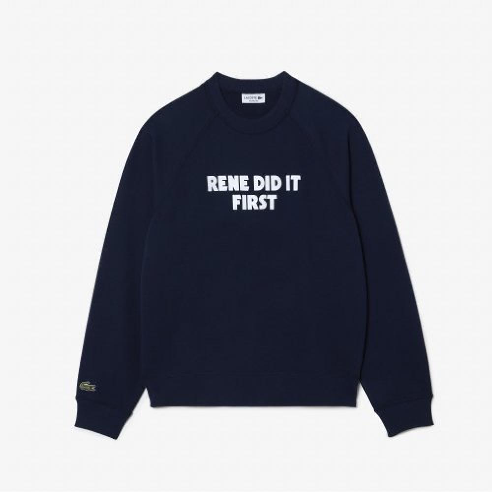 

LACOSTE Мужская толстовка с круглым вырезом Lacoste Message реглан [темно-синий] 00S