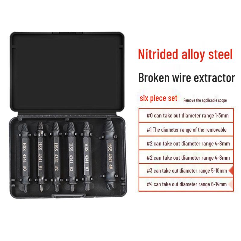 High-Speed Steel Double-Ended Screw and Wire Extractor Set 4341
