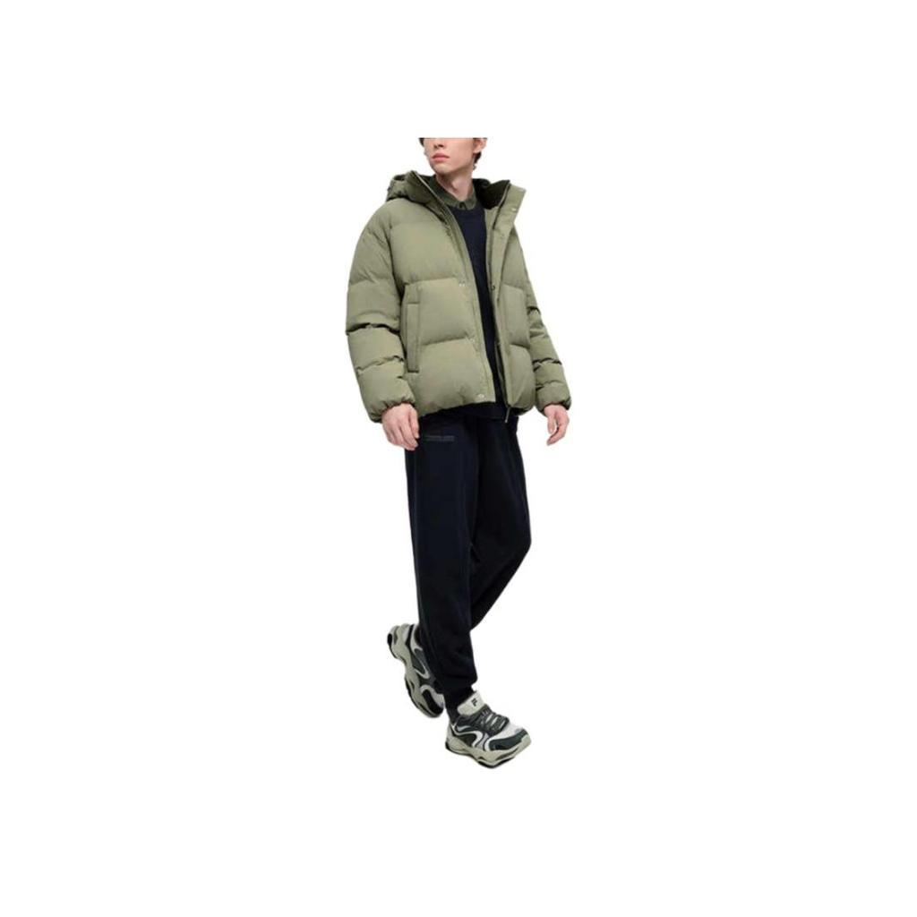 Fila Fusion Eer Versatile Warm Hooded Duck Down Jacket Men Outerwear Dark-Brown Khaki T11M445905FDK