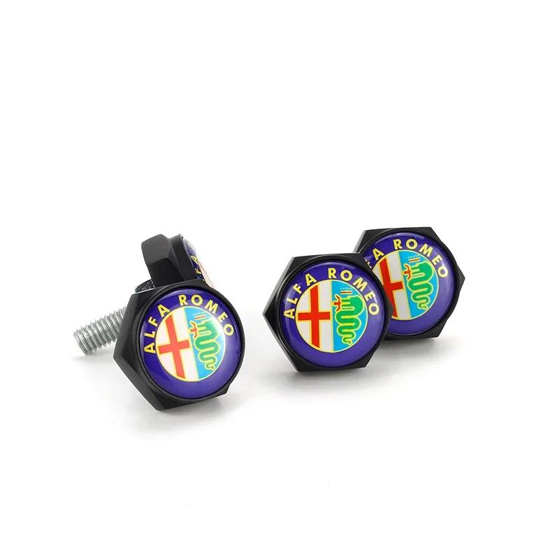 

Car Stickers For Alfa Romeo Metal Auto License Plate Nut Bolts Screw Caps for Alfa Romeo Brera Spider Giulietta 147 156 155 159