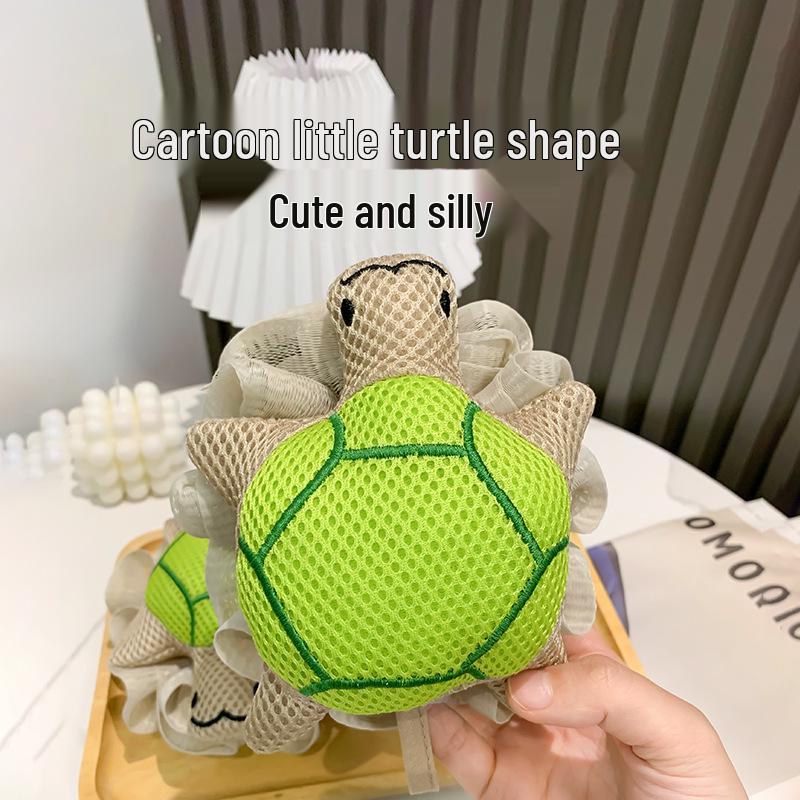 Adorable Double-Sided Cartoon Bath Ball | Non-Shedding & Gentle Foaming Bath Flower Frog Two-in-One Bath Sponge