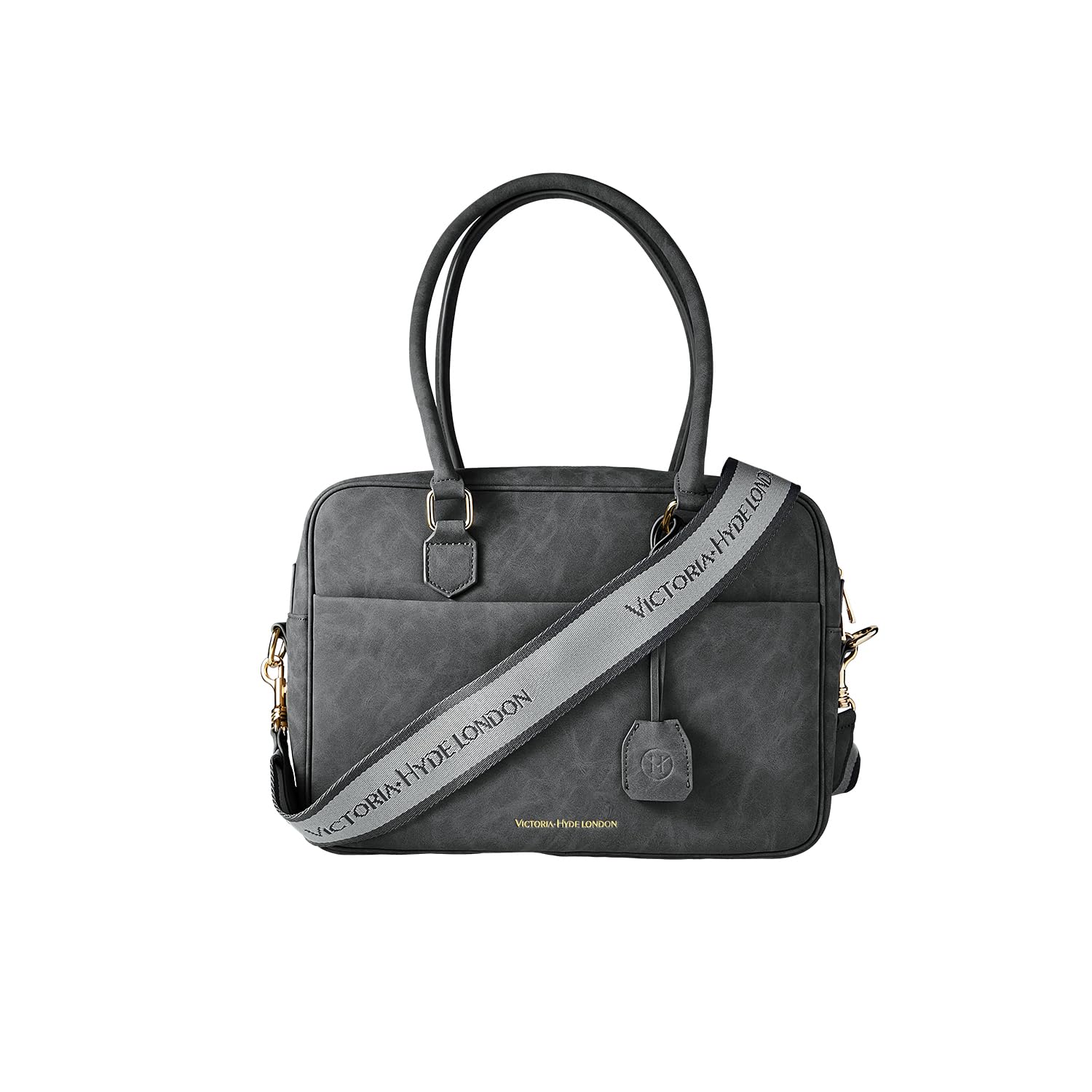 

Shoulder large business A4 commuter Boston large business crossbody popular bag [VICTORIA HYDE] bag, polyurethane, capacity, trip, compatible, bag, сірий колір