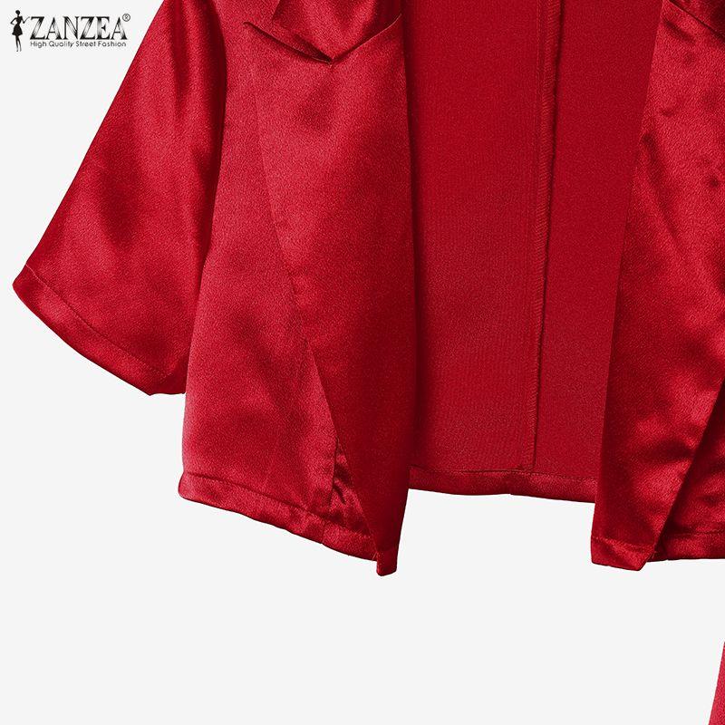 ZANZEA Women Short Sleeve Cardigan Tops and Sleeveless Dress Summer Two Piece Suit Sets