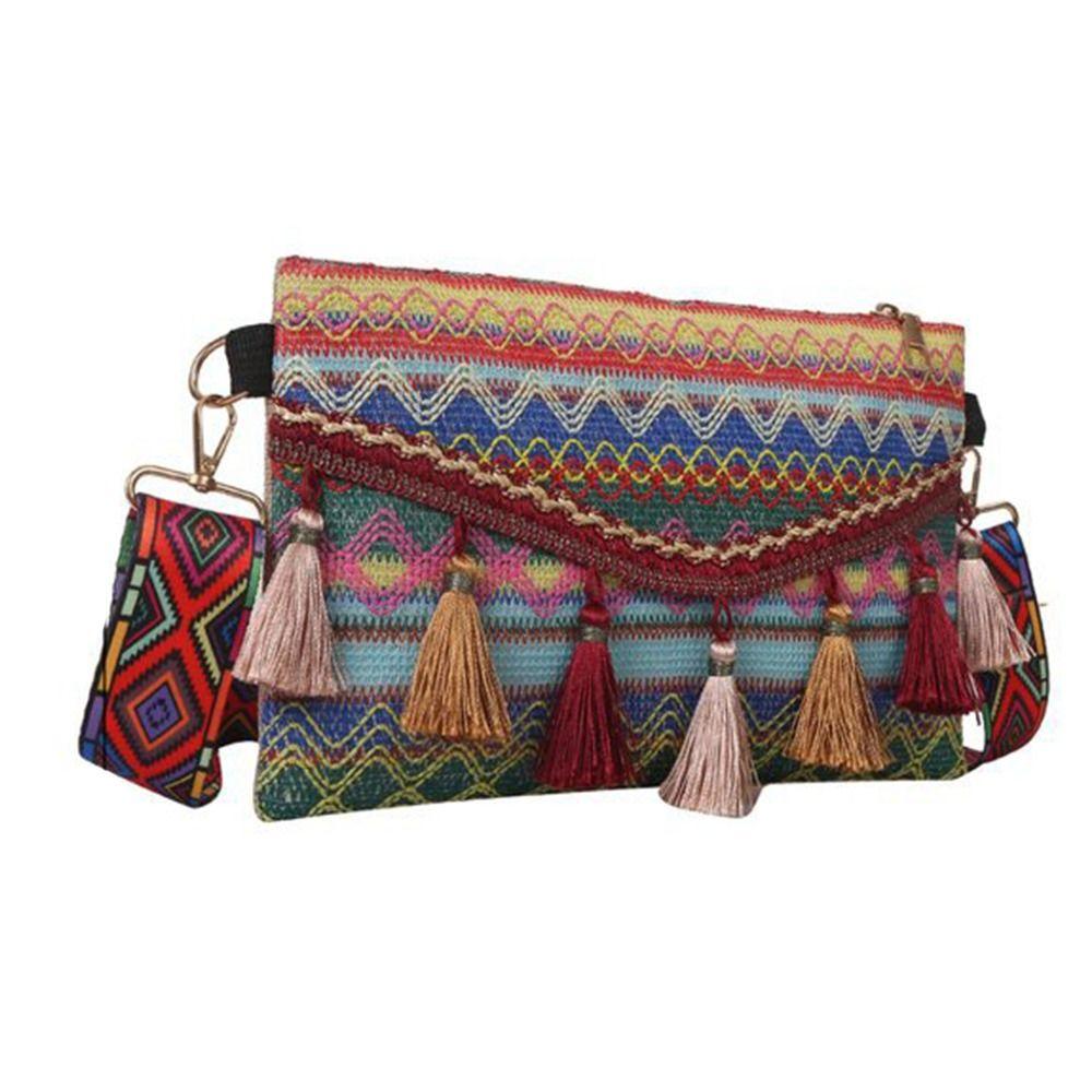 All-match Geometric Handbag Women Bag Large Capacity Bag Bohemian Shoulder Bag Fringe Shoulder Bag