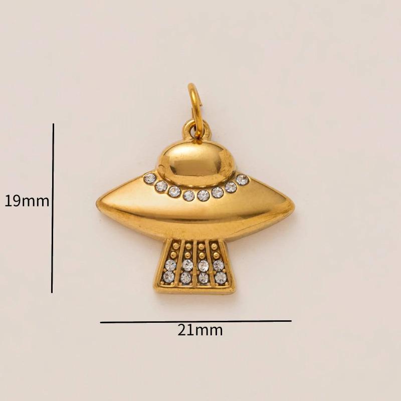 Retro Stainless Steel Floral Charm Pendant - DIY Jewelry Making Accessory for Necklace Earring Bracelet Keychain Hanging Decor